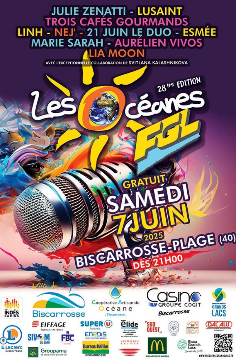 L'affiche officielle des Ocanes FGL 2025 vient d'tre dvoile, son clip promotionnel aussi qui tourne depuis ce mardi soir sur les rseaux sociaux Facebook et Instagram...